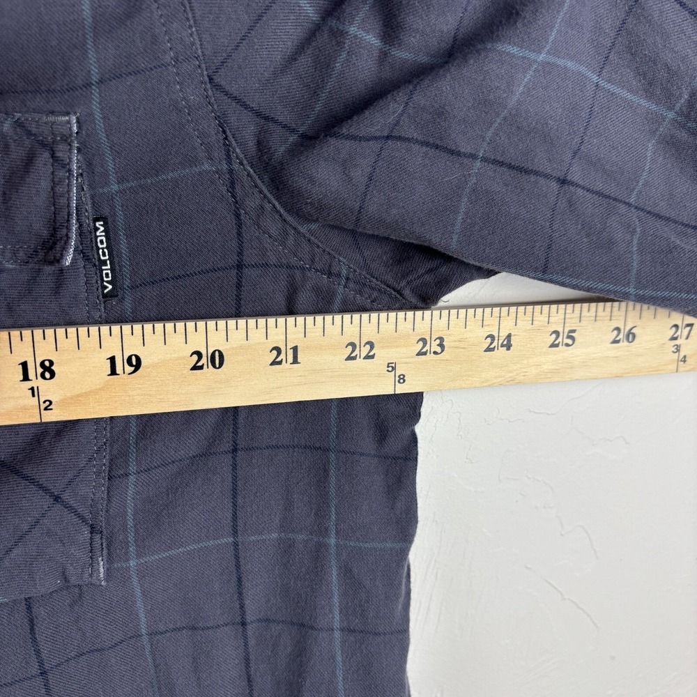 Volcom Mens‎ XL Button Up Shirt Slim Fit Gray Cotton Surf Skate Casual Beachwear - Picture 8 of 11